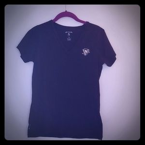 NHL Pittsburgh Penguins Black Embroidered Logo Tee